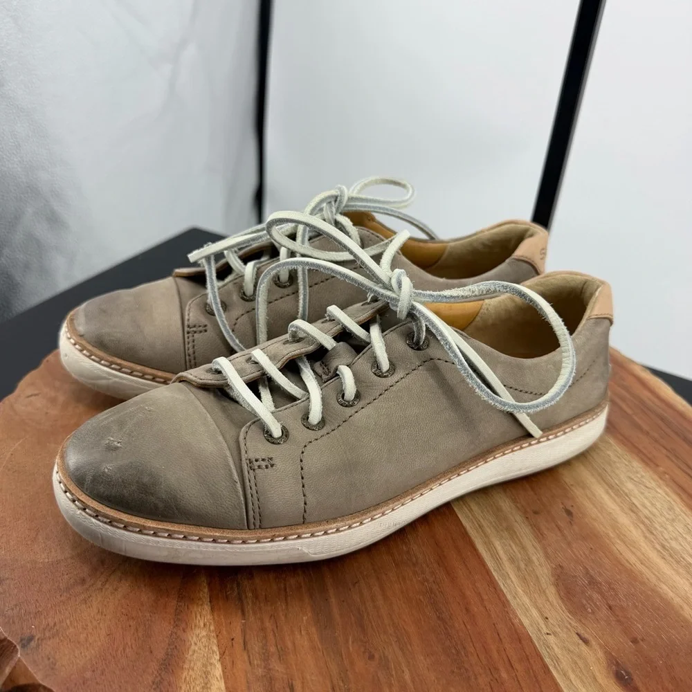Sperry Top-Sider Gold Cup Cruz Lace Up‎ sneakers in a taupe/grey leather sz 6